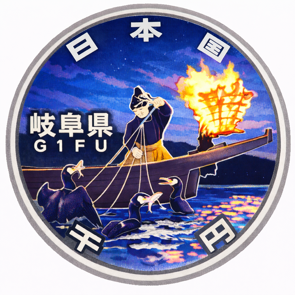 地方自治60周年記念千円銀貨（岐阜県） 裏面