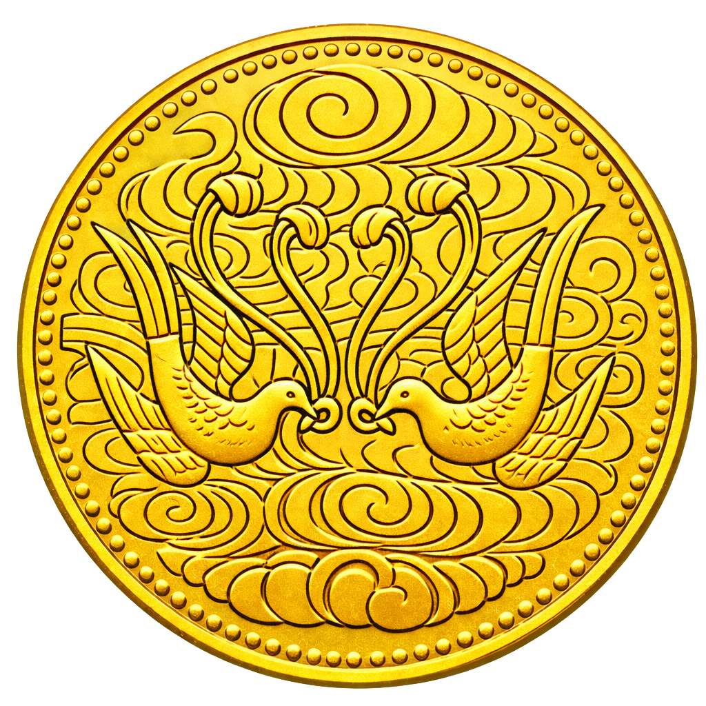 昭和天皇御在位60年記念10万円金貨 裏面
