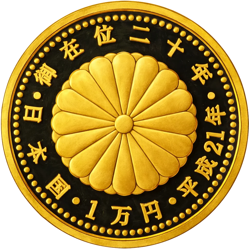 天皇陛下御在位20周年記念1万円金貨