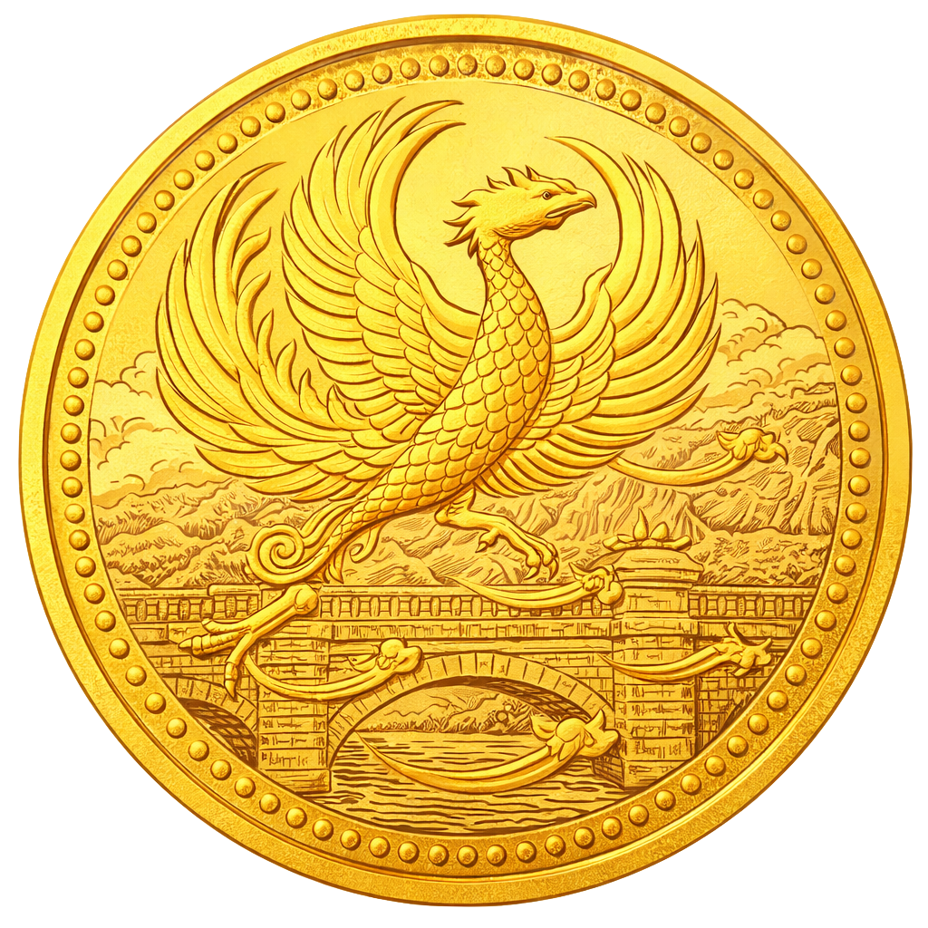 天皇陛下御在位20周年記念1万円金貨 裏面