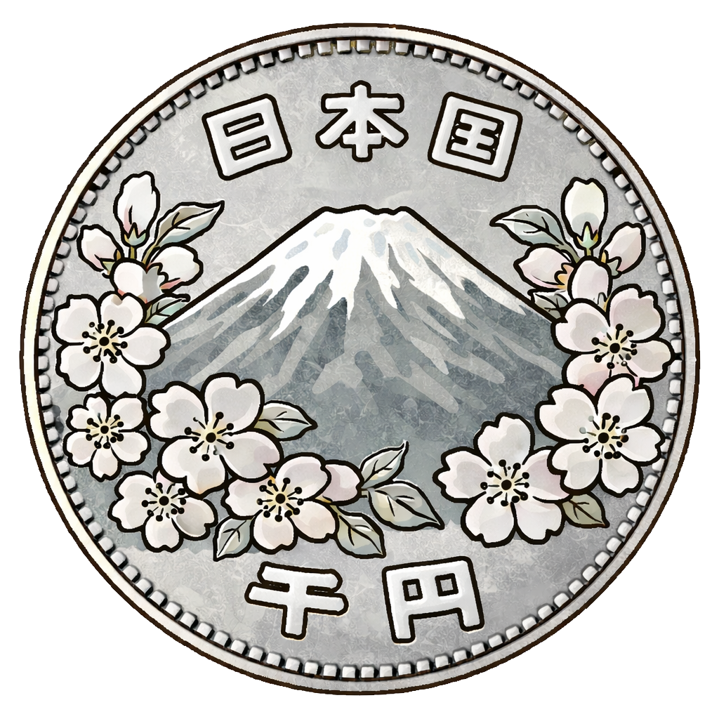 東京オリンピック千円銀貨 裏面